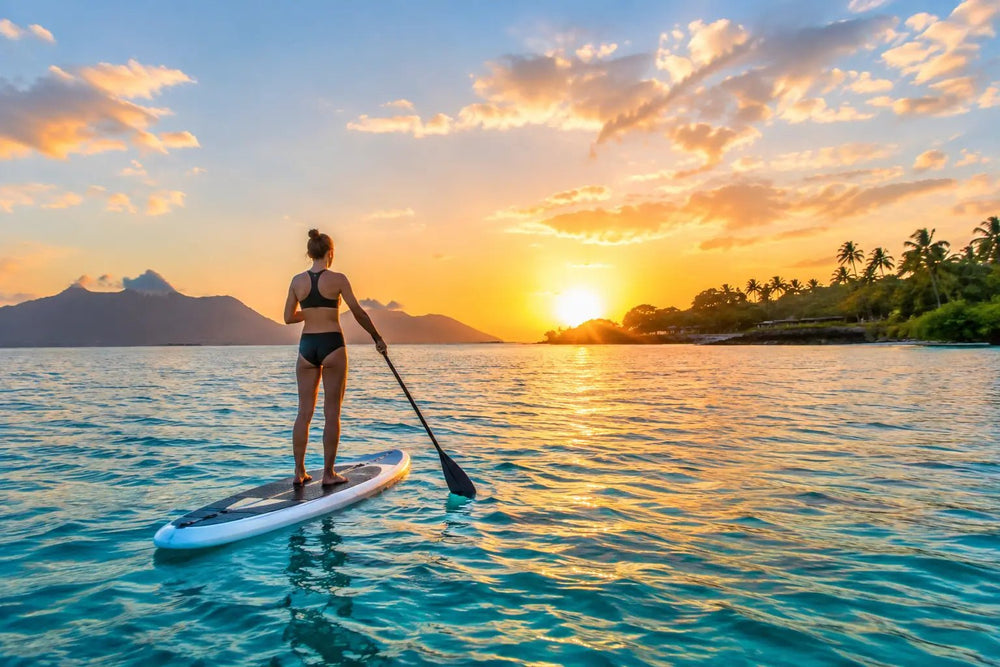 Paddleboarding in Providencia Colombia at Sunrise
